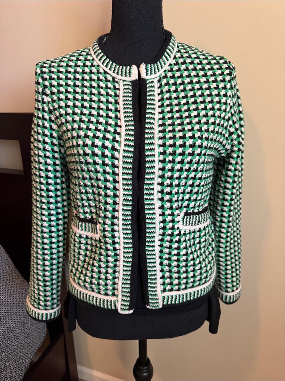 Maje Houndstooth Print Sweater